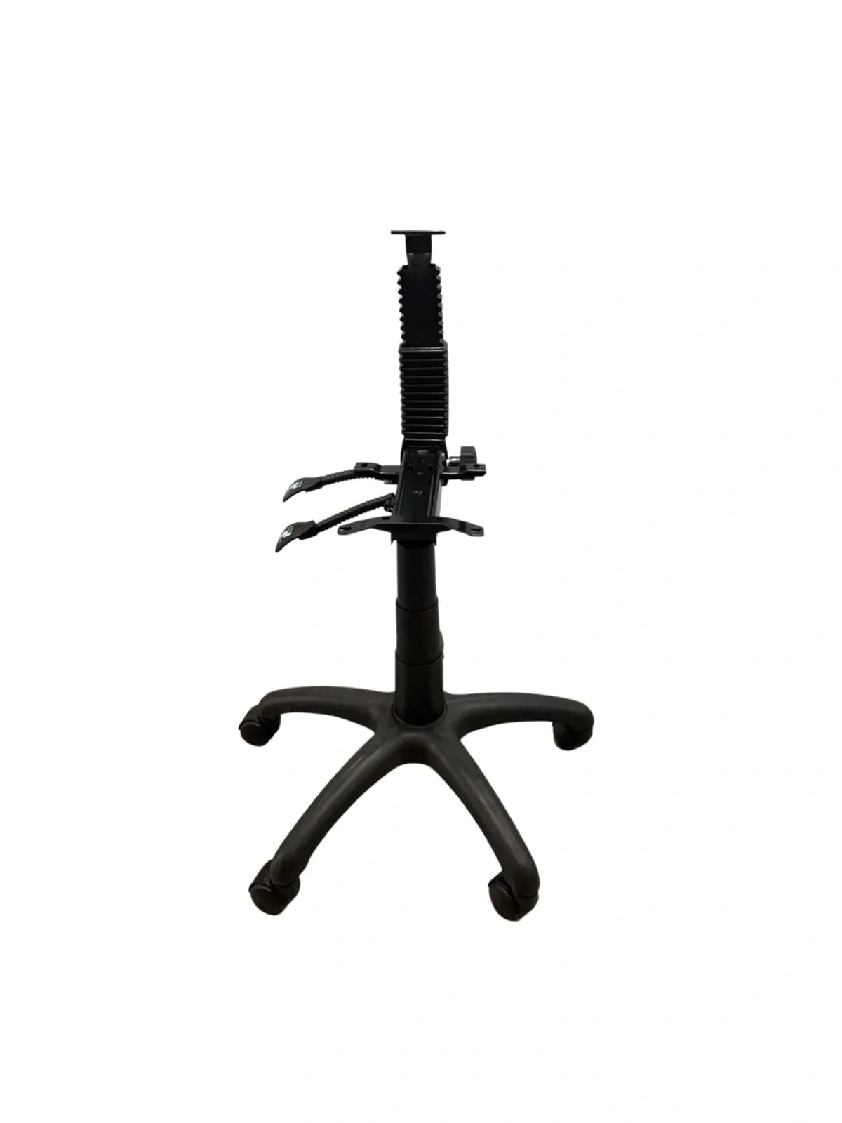 Kit Base, Mecanismo Backsystem com manípulo, Furação internacional, Base preta nylon, Rodízio nylon, Pistão com capa telescópio, foto 1 de 2